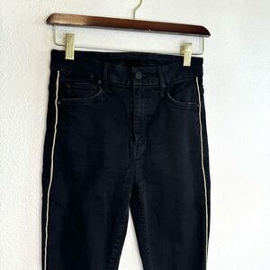 Mother High Waisted Looker Skinny Jeans Womens 26 Not Guilty One-Liner Black